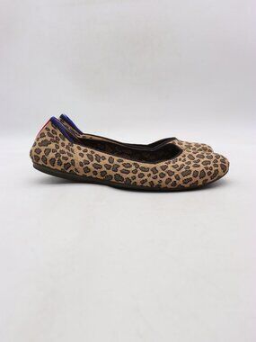 Rothy's The Flat Women's 10.5 Round Toe Cheetah Print Flats Tan Black Casual